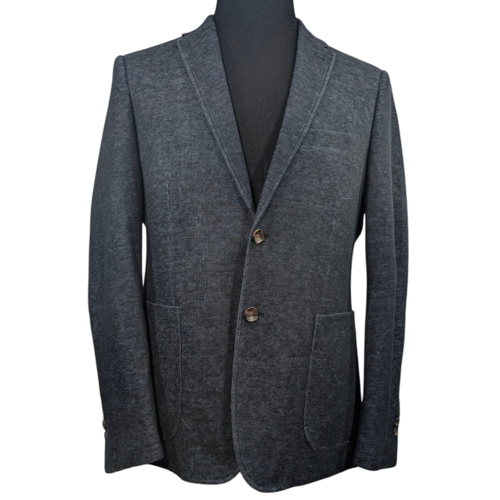 1 Like No Other, tailored, charcoal gray, cotton/linen 2 button blazer. 40R